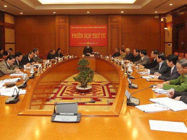 ທ່ານເລຂາທິການໃຫຍ່ພັກກອມມູນິດຫວຽດນາມ ຫງວຽນຟູ້ຈ້ອງ ເຂົ້າຮ່ວມກອງປະຊຸມວຽກງານປ້ອງກັນ ແລະ ຕ້ານສໍ້ລາດບັງຫຼວງ